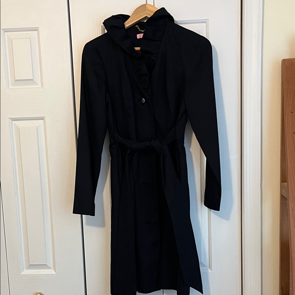 Lilly Pulitzer Black Trench Coat